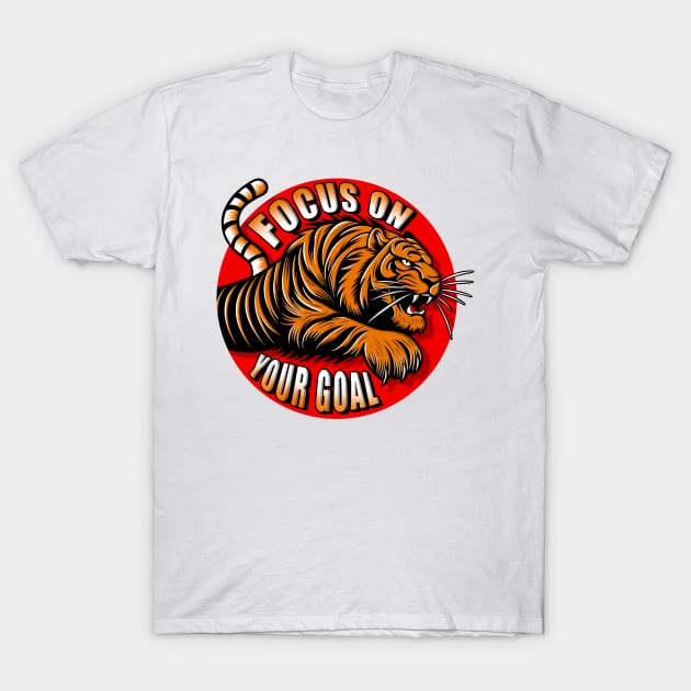 Jumping Tiger with Motivational Words T-Shirt by ilhnklv